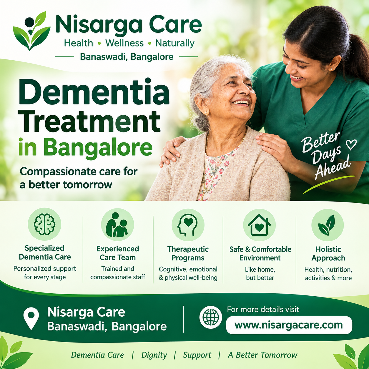 Nisarga care Dementia treatment in Bangalore | Dementia treatment centres in Bangalore | www.nisargacare.com .